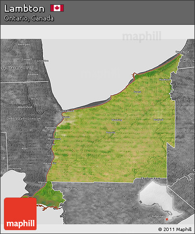 Satellite 3D Map of Lambton, desaturated