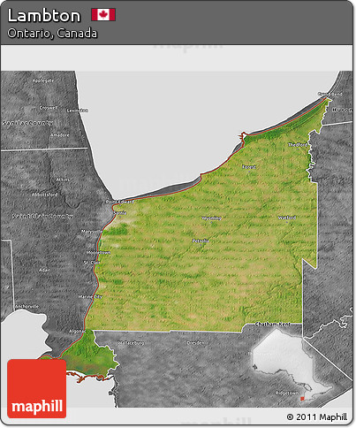 Satellite 3D Map of Lambton, desaturated