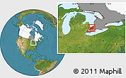 Satellite Location Map of Lambton, highlighted country, highlighted parent region