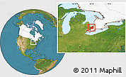 Satellite Location Map of Lambton, highlighted country