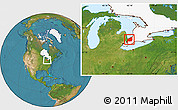 Satellite Location Map of Lambton, highlighted parent region