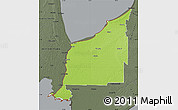 Physical Map of Lambton, darken, semi-desaturated
