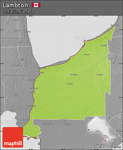 Physical Map of Lambton, desaturated