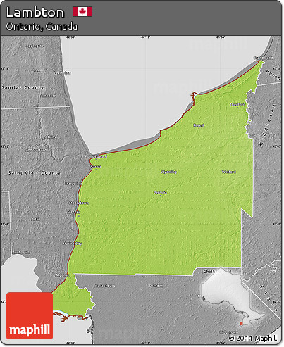 Physical Map of Lambton, desaturated