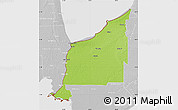 Physical Map of Lambton, lighten, desaturated