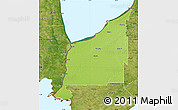 Physical Map of Lambton, satellite outside