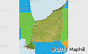 Satellite Map of Lambton, political outside