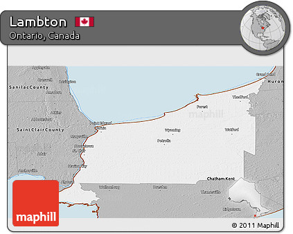 Gray Panoramic Map of Lambton