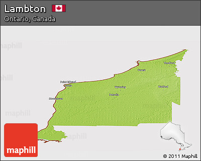 Physical Panoramic Map of Lambton, cropped outside