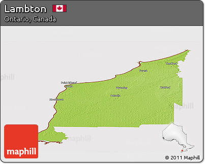 Physical Panoramic Map of Lambton, cropped outside