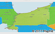 Physical Panoramic Map of Lambton, political outside