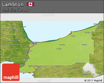 Physical Panoramic Map of Lambton, satellite outside