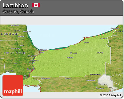 Physical Panoramic Map of Lambton, satellite outside
