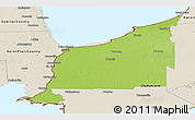 Physical Panoramic Map of Lambton, shaded relief outside