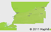 Physical Panoramic Map of Lambton, single color outside