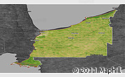 Satellite Panoramic Map of Lambton, darken, desaturated