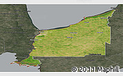 Satellite Panoramic Map of Lambton, darken, semi-desaturated