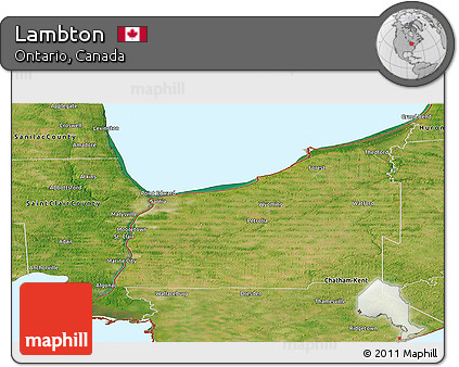 Satellite Panoramic Map of Lambton