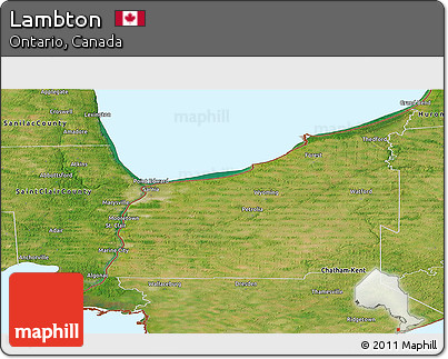 Satellite Panoramic Map of Lambton