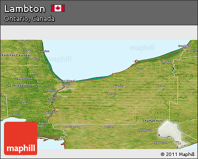 Satellite Panoramic Map of Lambton