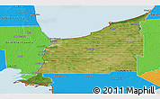 Satellite Panoramic Map of Lambton, political outside