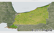 Satellite Panoramic Map of Lambton, semi-desaturated