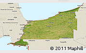 Satellite Panoramic Map of Lambton, shaded relief outside