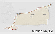 Shaded Relief Panoramic Map of Lambton, lighten, desaturated