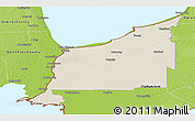 Shaded Relief Panoramic Map of Lambton, physical outside