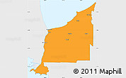 Political Simple Map of Lambton, single color outside