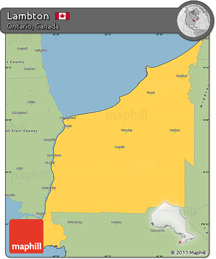 Savanna Style Simple Map of Lambton