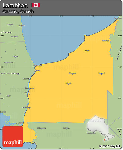 Savanna Style Simple Map of Lambton