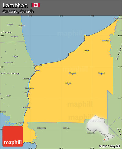 Savanna Style Simple Map of Lambton