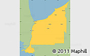 Savanna Style Simple Map of Lambton, single color outside