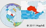 Political Location Map of Ontario, highlighted country