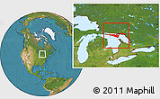 Satellite Location Map of Manitoulin