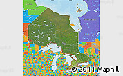Satellite Map of Ontario, political outside