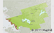 Physical 3D Map of Muskoka, lighten, semi-desaturated