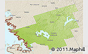 Physical 3D Map of Muskoka, shaded relief outside