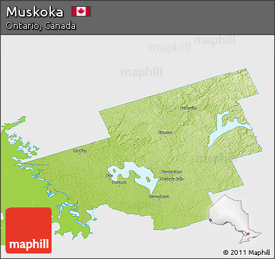 Physical 3D Map of Muskoka, single color outside
