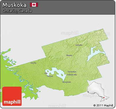 Physical 3D Map of Muskoka, single color outside
