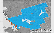 Political 3D Map of Muskoka, desaturated