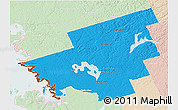 Political 3D Map of Muskoka, lighten
