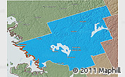Political 3D Map of Muskoka, semi-desaturated