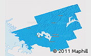 Political 3D Map of Muskoka, single color outside