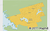 Savanna Style 3D Map of Muskoka, single color outside