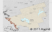 Shaded Relief 3D Map of Muskoka, desaturated