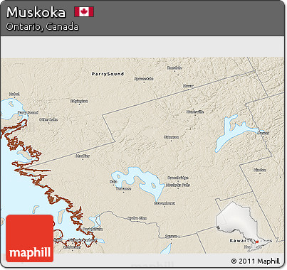 Shaded Relief 3D Map of Muskoka