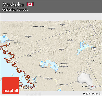 Shaded Relief 3D Map of Muskoka
