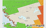 Shaded Relief 3D Map of Muskoka, political outside